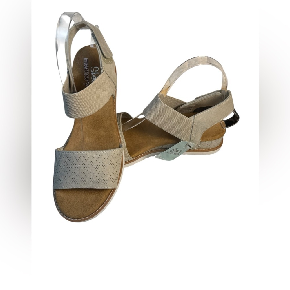 NWT Skechers Cali Beverly Summer Cove Wedge Sandals Tan 6.5 - Picture 5 of 14